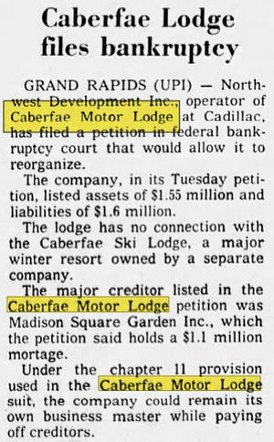 Caberfae Motor Lodge - Apr 30 1975 Article (newer photo)